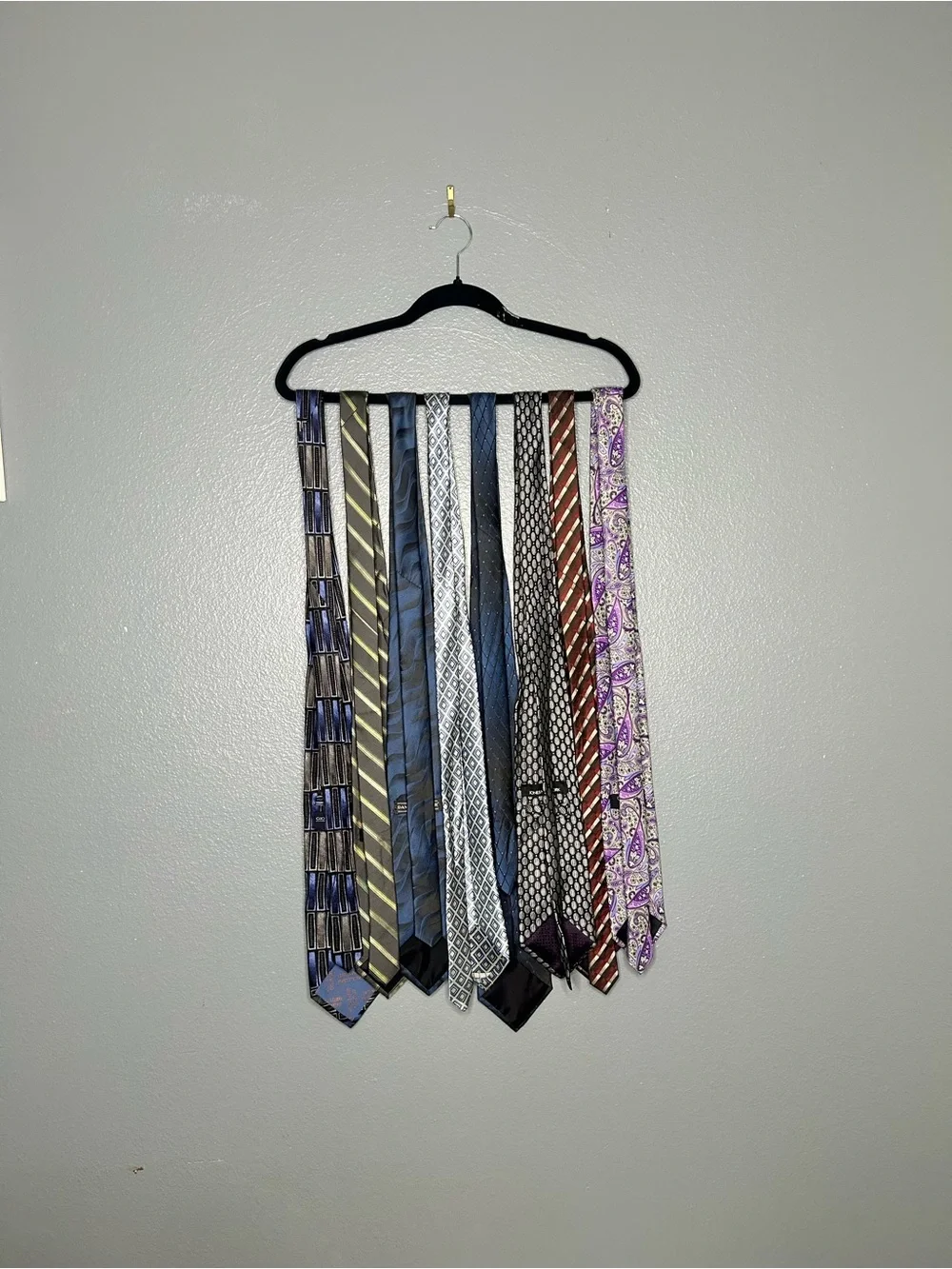 David Taylor and more Men's Tie Lot - Purple, Brown, Blue, Gray, Black